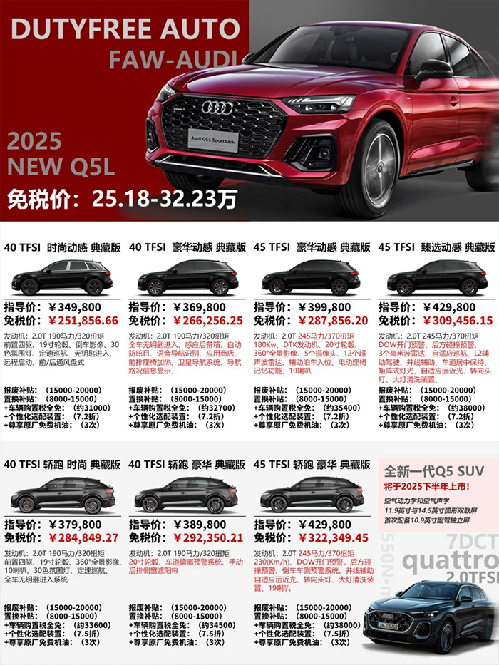 必看！一圖讀懂奧迪Q5L選購指南，輕松避坑_1_中企誠誼留學(xué)生免稅車_來自小紅書網(wǎng)頁版
